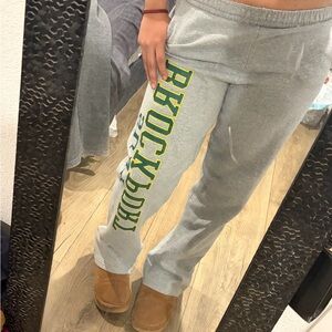 Brockport Gray Sweatpants with Green Logo